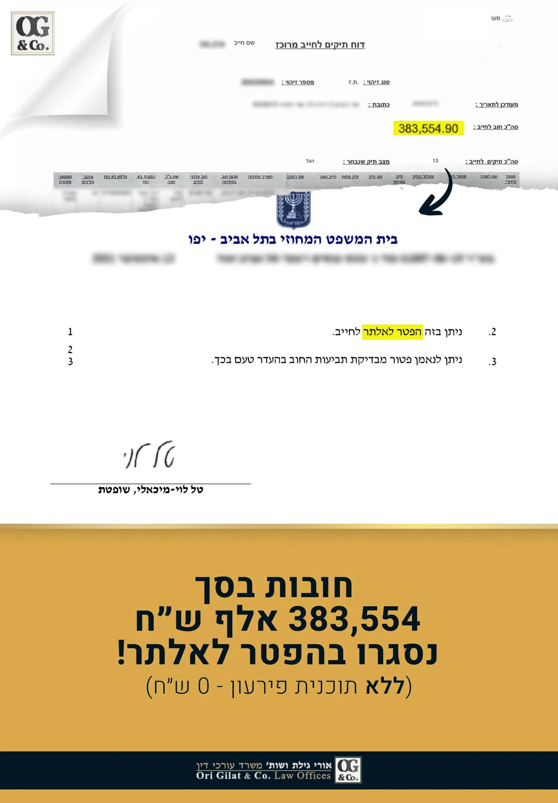 רשימת תיקים לחייב – מהן האפשרויות של חייבים ואיך הכי נכון לפעול? | עו